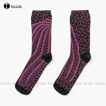 Лилави чорапи с безкрайни точки под формата на тиква футболни Чорапи Персонализирани потребителски Унисекс чорапи за възрастни, юноши и младежи подарък с дигитален печат 360 °