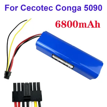 Литиево-йонна батерия с капацитет 6800 mah за Cecotec Conga 5090 5490, аксесоари за робота-прахосмукачка, резервни части