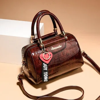 Луксозна дизайнерска чанта, Чанта през рамо, с високо качество Дамски Чанти от изкуствена кожа, модни дамски чанти-месинджър с крокодиловым модел