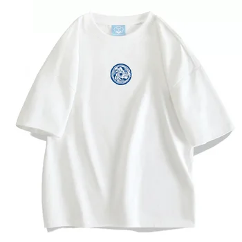 Лятна мъжка тениска 2023, корейската риза с къси ръкави, Памучен Ежедневни тениска на Големия размер, с къси ръкави, Студентски Свободни тениски