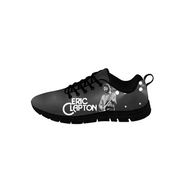 Маратонки Ерик Клептън Мъжки женски наградата на ежедневните тъканни обувки парусиновые маратонки за бягане с 3D принтом Дишаща лека обувки черен цвят