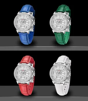Марка PAGANI, дамски кварцови часовници, елегантни, подобни на диаманти, 36 мм, ръчен часовник с хронограф и дата, хронометър TMI VD55 Movt Reloj Hombre