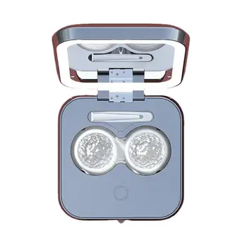 Машина за ултразвук, почистване на контактни лещи с огледало и 2 скоростни режима на почистване Контейнер за почистване Калъф за контактни лещи възрастни мъже