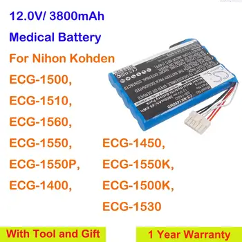 Медицински Батерия GreenBattey 3800 ма за Nihon Kohden ECG-1500, ECG-1510, ECG-1560, ECG-1550, ECG-1550P, ECG-1400, ECG-1450, ECG-1530