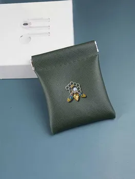 Меки портфейли за ключове от изкуствена кожа - проста и къса чанта за ръце, декорация във формата на светещи сфери в стил ар нуво