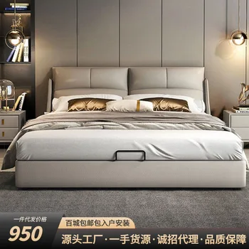 Меко легло спалня, едно единично легло, във втората спалня 1,5 м, двойно легло в основната спалня и 1,8 м, домакински висока кутия за съхранение, естествена кожа Напа