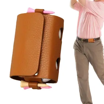 Мини-голф чанта, сак за топки за голф от изкуствена кожа, окачен на колана за голф, преносим калъф за съхранение на голф игрище, спортен аксесоар за голф, подарък