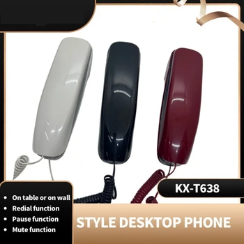 Мини-телефон KX-T638 Тенис и монтиране на кабелната домашен стационарен телефон с изключване на звука и повторно набиране