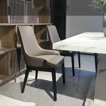 Модерен градински стол с дървена акцент, Луксозно Обяд стол, Компютърна офис, Мебели за спалня