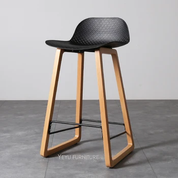Модерен дизайн, масивен дървен, пластмасов модерен популярен с кухненски стол с висока ниска поставка, столче за бар, мебели, бар стол в стил loft 1БР