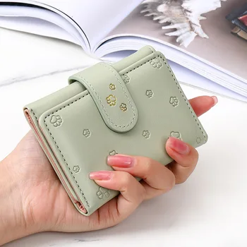 Модерен женски кратък чантата с хубав модел котешки нокът, дамски портфейл за монети, мультикарточка, трикуспидалната портфейл, корейски cartoony клатч