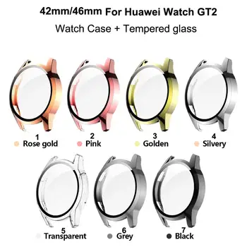 Модерен и Стилен Калъф от Закалено стъкло За Huawei Watch GT2 42 мм/46 мм, Меки цял екран калъф от КОМПЮТЪР За Huawei Gt 2, Защитно покритие За часа