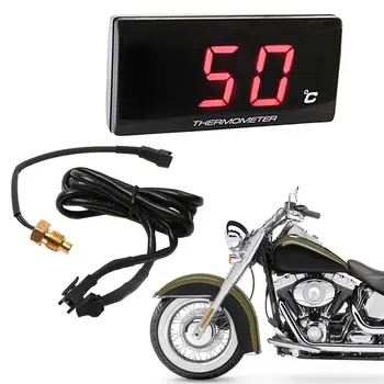 Мотоциклет дигитален термометър устройство всичко в едно Температурата на водата тестер за налягане на горивото аларма за състезателен автомобил и скутер
