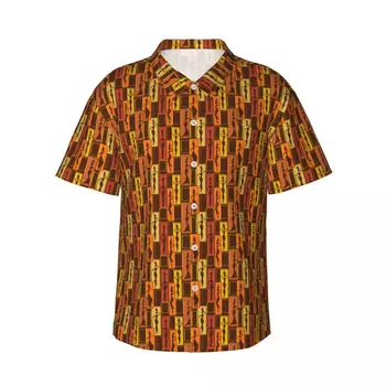 Мъжка риза в африканския стил с къси ръкави и вази, ежедневни плажно облекло, индивидуални върхове