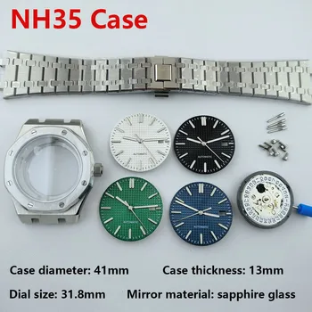 Мъжки Автоматични механични часовници NH35 Case със сапфир стъкло, Водоустойчив часовници, Подходящи за ремонт на часовници с механизъм NH35/NH36