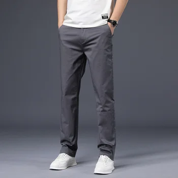 Мъжки ежедневни памучни панталони дълги прави на качеството 4 цвята Плюс Размер дрехи Y2k Градинска дрехи мъжки панталон cargo