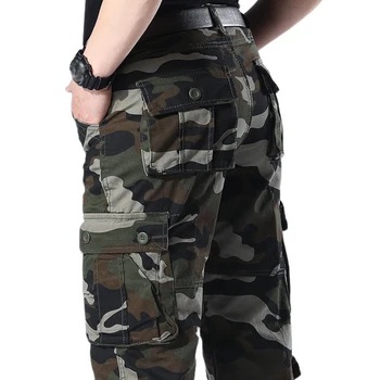 Мъжки камуфляжные панталони с много джобове, функционални камуфляжные тактически панталони, мъжки ежедневни панталони-карго, камуфляжные военни армейските гащеризони, панталони