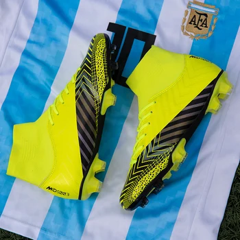 Мъжки професионална футболна обувки с висок покрив FG, футболни обувки с твърди поле, футболни обувки TF, футболни маратонки Turf