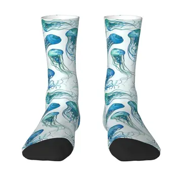 Мъжки чорапи за екипажа Jellyfish Океан, унисекс, забавни чорапи с 3D принтом