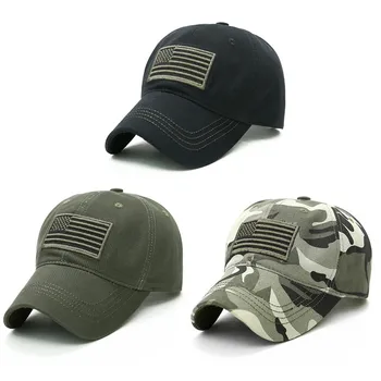 Мъжки шапки, тактически армейските памучни военни шапки, шапка с флага на сащ САЩ