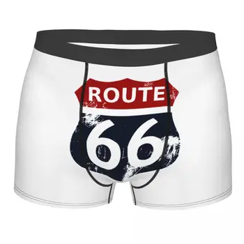 Мъжко бельо America Highway Route 66, шорти-боксерки, бикини, мъжки гащи от полиестер, с големи размери