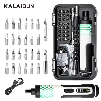 Набор от електрически отвертки KALAIDUN 3,6 В, магнитна отвертка Torx, преносими електрически инструменти с бърза подзарядкой от USB за ремонт на дома