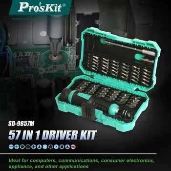 Набор от инструменти за отвертки 57в1 Proskit SD-9857M, Прецизна отвертка, Електронни части, удължител, Инструменти за ремонт на телефони, таблети