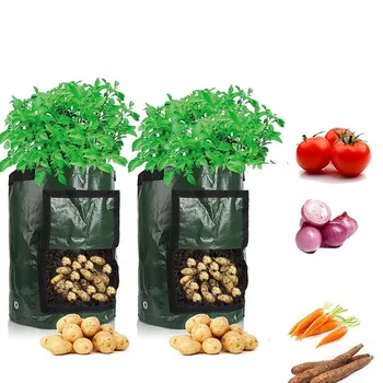 Найлонови плантаторские чанти за отглеждане, Тъканни саксии за растения, Чанти за отглеждане, Градински аксесоари, Сеялка за отглеждане на зеленчуци, домати, Градински саксии за засаждане на картофи