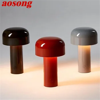 Настолни лампи AOSONG с разноцветни гъби, модерен, скандинавски преносим настолна лампа LED за декориране на дома и спалнята.