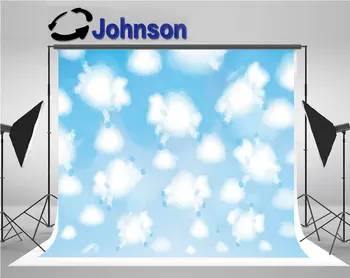 Небе, Бели облаци, Овчи форма, сладък фон за снимки, висококачествен компютърен печат, детски фон