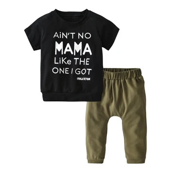 Нов Летен Комплект Дрехи за Новородени Момчета, Тънък памучен Фланелка с къс ръкав + Дълги Панталони, Ежедневни облекла от 2 теми за малките Момчета