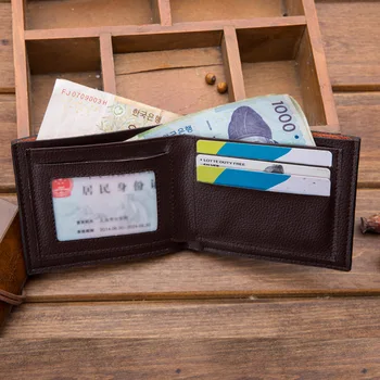 Нов кратък мъжки портфейл в бизнес стил, имат проста чанта, притежател на кредитна карта, банкноти, евтин портфейл, директна доставка