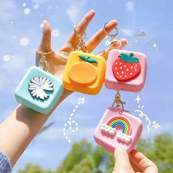 Нови Корейски Сладки Силиконови Портмонета за Монети Kawaii Mini Key Портмоне с Цип Сладко в Чантата си Чанта Окачване Eearphone Чанта Чантата за Носене Детски Подарък
