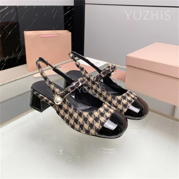 Нови дамски летни дизайнерски сандали на висок масивна обувки с диаманти, сандали-сандали, дамски обувки-лодки в стил Мери Джейн в стил Лолита