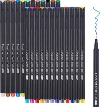 Нови писалка с тънък връх, 24 цветове, дръжки Fineliner, дръжки за ежедневника, писалка за водене на бележки, офис и ученически пособия