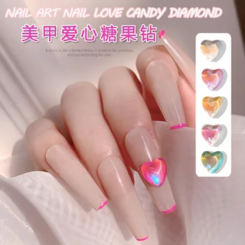 Новост 2021 г., 10 бр./лот, японски дизайн нокти, декорация за нокти с кристали и пайети