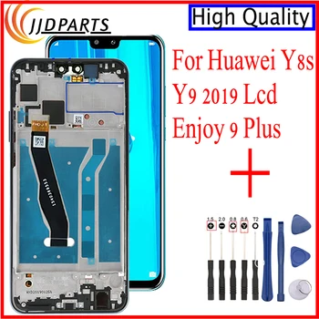 Новост за Huawei Y9 2019 LCD сензорен дисплей и цифров преобразувател в събирането на enjoy 9 plus lcd рамка за LCD екрана Huawei Y8S