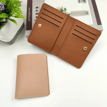 Обикновен гланц малък портфейл за жени, кратък лесен женски чантата с бутони, шофьорска книжка, кредитна карта, чанта за карти