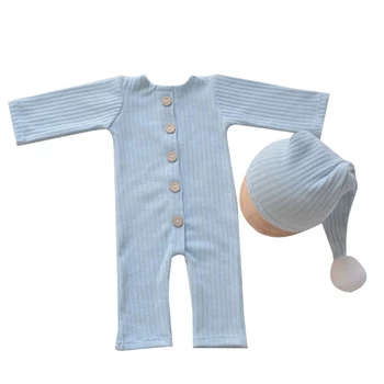 Облекло за фотография подпори за детска фотосесия Шапка с помпоном и тела Подарък за душата