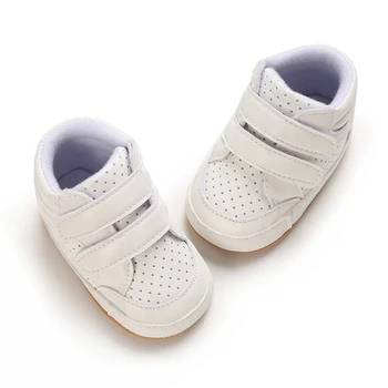Обувки premium за малки момчета: класически однотонная изкуствена кожа гумена подметка за деца, нескользящие първите проходилка (0-18 месеца)