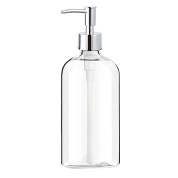 Опаковка сапун от прозрачно стъкло, с помпа, опаковка течен сапун за ръце за еднократна употреба на 16 унции за баня и кухня