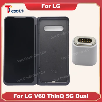 Оригинал За LG V60 ThinQ 5G Двоен LCD Вторичен Екран Сензорен Екран Дигитайзер В Събирането на За LG V60 Подмяна на адаптер за Зарядно устройство