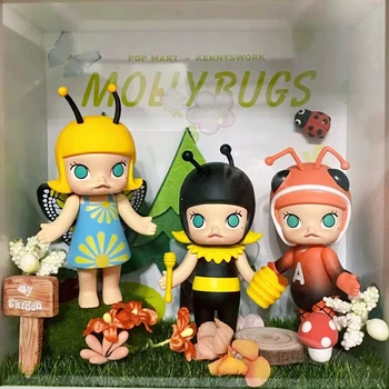 ПОП MART серия Molly Bugs Сляпо скоростна фигурки насекоми играчки Сладък животни Molly Mystery Box Дизайнерска играчка модно бижу подарък розов