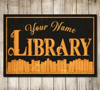 Персонални Потребителска Библиотека Знак За Любителите На Четене На Рафта С Книги, Подарък Декор На Метални Табели
