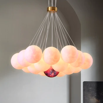Полилей за детска спалня Nordic Moon Bubble Ball е Лесна модерна и креативна лампа за дневна, трапезария