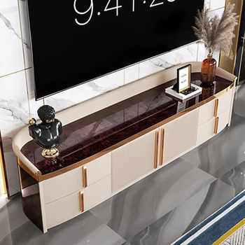 Постмодернистская светла луксозна лъскава боя за пиано масичка за кафе, TV шкаф с италиански модулни мебели в гонконгском стил high model room