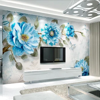 Потребителски тапети 3d стенопис модерна минималистичная ръчно рисувани с маслени бои цвете божур 5d декорация на стените в европейски стил живопис 8d
