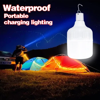 Преносима лампа за палатка, акумулаторен фенер, лампа за барбекю, къмпинг, външна лампа, USB, led предупредителни светлини за тераса, веранда, градина.