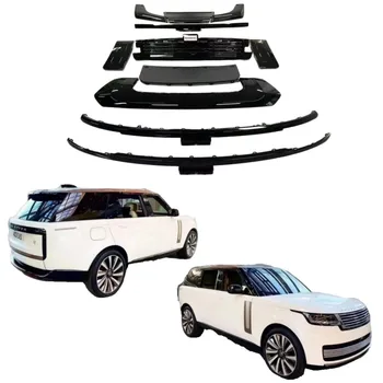Пълен комплект в стил 2022, черен гланц бодикит, предната и задната решетка, дифузьор, странични вентилационни хастар, подплата за Range Rover