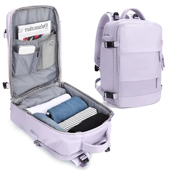 Пътна чанта с обем 35 л, многофункционална раница, Чанта на рамото си, жена водоустойчива раница за лаптоп USB-зареждане, mochilas с джоб за обувки
